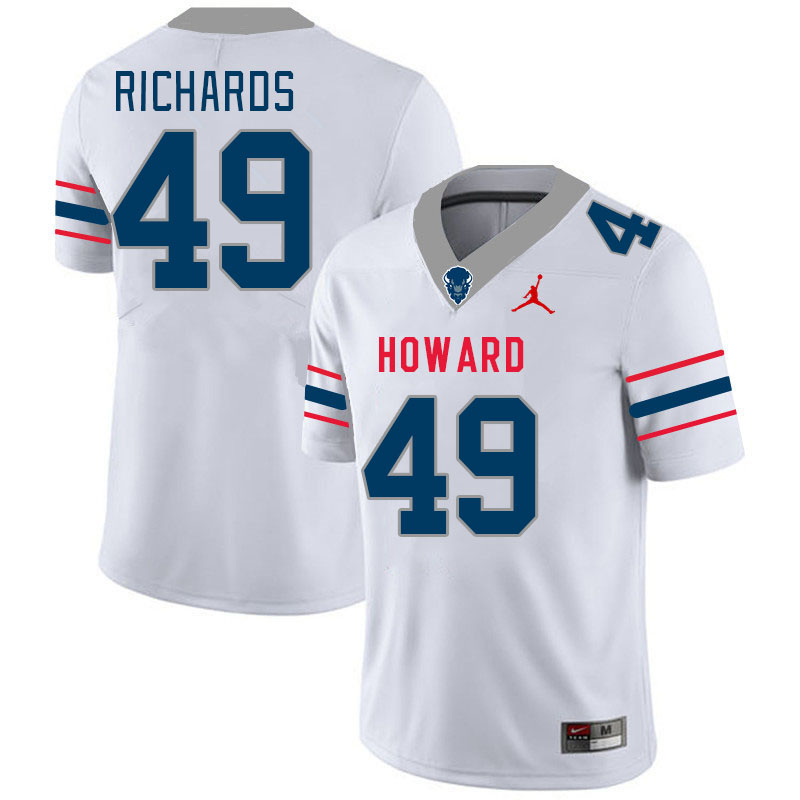 Men-Youth #49 Phillip Richards howard Bison 2023 College Football Jerseys Stitched-White